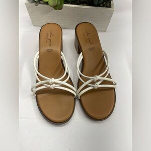 Mila Paola White and Tan Leather Sandals